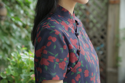 Lời cảm ơn của Green. 』Suishanji thiết kế ban đầu phong cách Trung Quốc cheongsam phần mỏng đầm lụa váy đầm