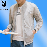 Playboy quần áo chống nắng nam mỏng phần thanh niên Hàn Quốc phiên bản 2018 mùa xuân và mùa hè tự trồng đồng phục bóng chày đơn giản áo giản dị áo khoác kaki nam