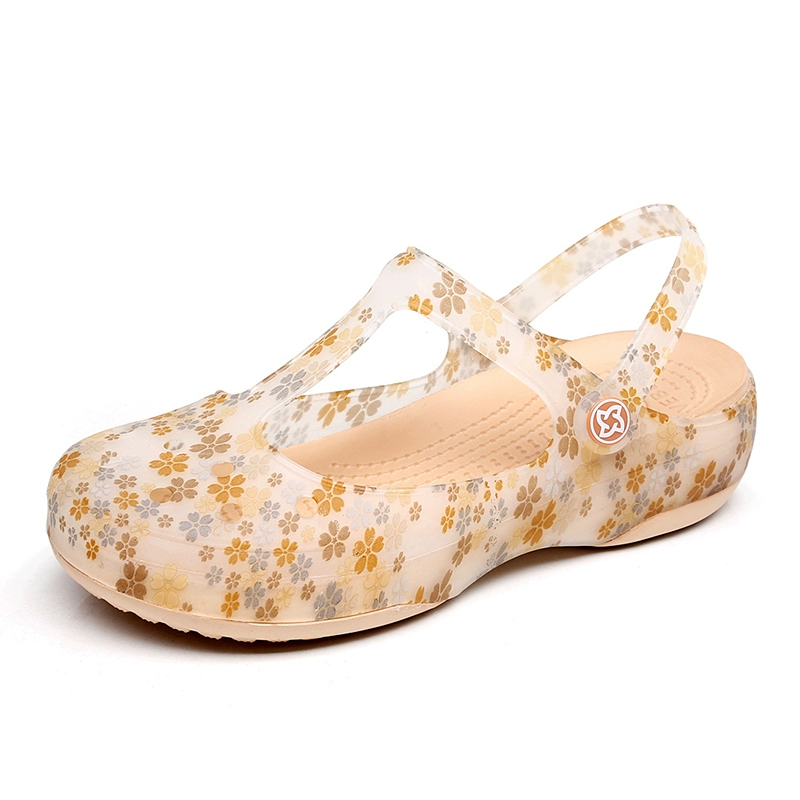 Veblen giày nặng đáy dép dép thời trang giản dị phẳng ven biển mùa hè nữ Baotou lỗ trượt 