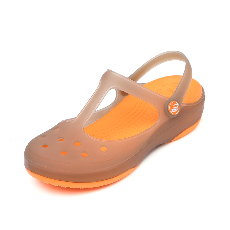 2020 phụ nữ Crocs Mary Jane dép mềm đáy dép không trơn trượt mùa hè phụ nữ có thai bãi biển biển thạch giày dày lớp vỏ 