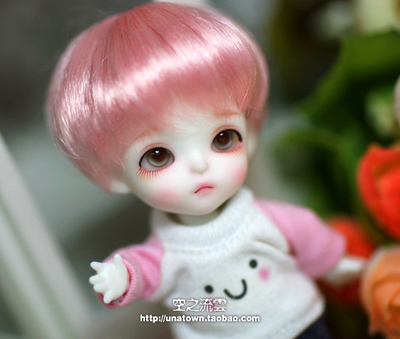 taobao agent BJD 12 -point doll wig imitation Ma Hai Mao 9cm pink OB11 head /DK12 points /white LATI