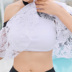 Mới ren sexy chia áo tắm sinh viên cô gái ngọt ngào sling ra vai mỏng võ sĩ quyền Anh váy bikini 2 mảnh màu hồng Bộ đồ bơi hai mảnh