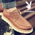 Giày nam Playboy mùa đông cộng với giày nhung ấm áp dụng cụ giày nam đế rộng thông thường để giúp giày Martin giày sneaker năm 2021 Giày thấp