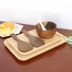 Nhật Bản phong cách khay gỗ hình chữ nhật đơn giản khay nhà hàng tre tấm gỗ hộ gia đình khay trà sáng tạo tấm gỗ đĩa gỗ tròn Tấm