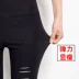 Quần legging dài size nữ siêu dài lỗ phiên bản Hàn Quốc của mùa xuân và mùa thu và mùa hè mỏng phần chân đen eo cao mặc quần dài - Quần tây thường Quần tây thường
