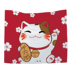 Lucky Cat nền tường vải bọc phòng ngủ tấm thảm treo đỏ vải lưới neo hình ảnh tường nền sofa bọc - Tapestry thảm decor phòng ngủ Tapestry