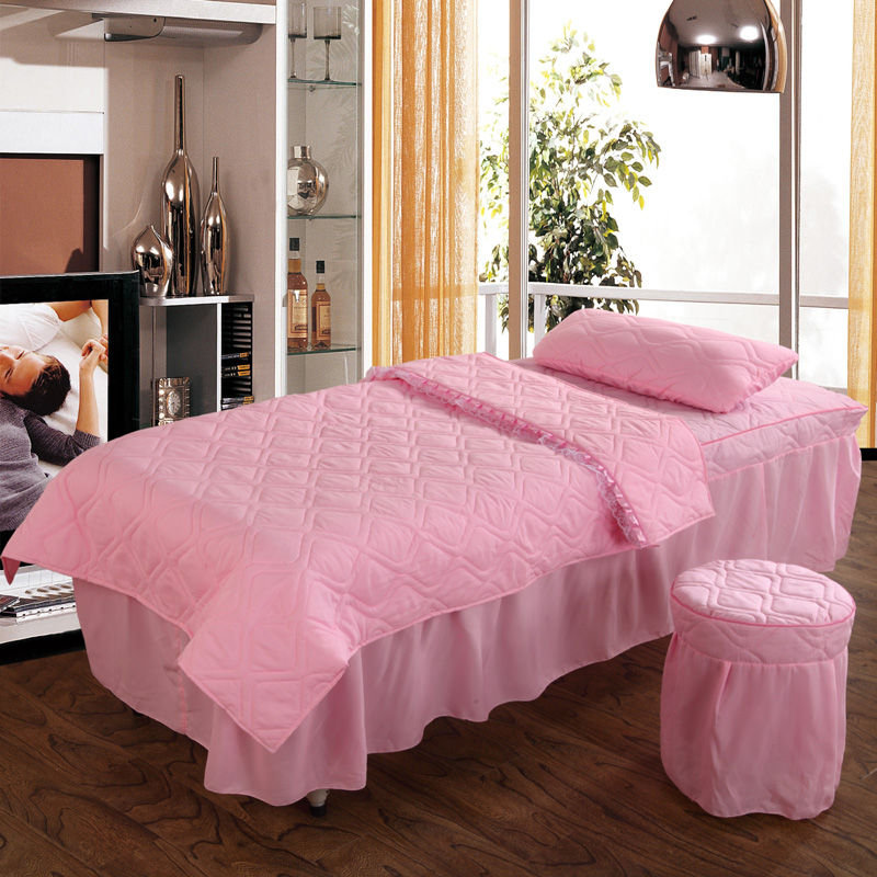 Vẻ đẹp trải giường bốn bộ ren phổ da cotton cao cấp vẻ đẹp salon massage giường đặt hàng loạt tím tùy chỉnh thang