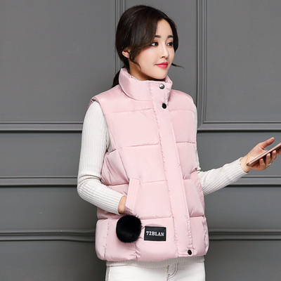 2018 mới bông vest nữ mùa thu và mùa đông mặc Hàn Quốc ngắn sinh viên bông quần áo áo khoác của phụ nữ không tay vest vest Áo vest