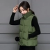 2018 mới bông vest nữ mùa thu và mùa đông mặc Hàn Quốc ngắn sinh viên bông quần áo áo khoác của phụ nữ không tay vest vest các kiểu áo sơ mi họa nữ đẹp Áo vest