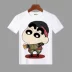 Crayon Shinchan Mùa Hè Spoof Phim Hoạt Hình Anime Ngắn Tay Áo T-Shirt Nam Giới và Phụ Nữ Trẻ Em của Mặc Quần Áo Sinh Viên Mùa Hè