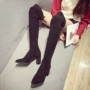 Giày cao quá gối nữ 2018 mùa đông phiên bản mới của Hàn Quốc đã mỏng dày với bốt cao màu đen boot đùi