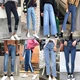 Bán buôn gian hàng cung cấp denim quần của phụ nữ mùa thu Hàn Quốc thời trang nữ sinh viên jeans lỏng nhà máy bán hàng trực tiếp Quần jean