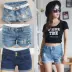 Cửa hàng vật lý gian hàng cung cấp bán buôn 2018 mùa xuân và mùa hè phụ nữ mới của denim quần short thời trang kích thước lớn nữ jeans Quần jean