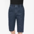 Người đàn ông trung niên đàn hồi eo cắt quần eo cao căng sâu đàn hồi lỏng thẳng 7 điểm jeans nam kích thước lớn quần short thời trang năm 2021	 Cao bồi