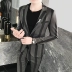 Bộ đồ sọc nam phù hợp với phiên bản Hàn Quốc của thanh niên tự tu đêm làm việc để có được bộ đồ cưới hai mảnh phù hợp với bộ đồ bó sát - Suit phù hợp áo vest nam cao cấp Suit phù hợp