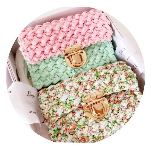 Элегантная сумка ручной работы, барсетка, крючок для вязания, набор материалов, DIY