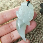 Ngọc tự nhiên đá Nanyang ngọc cao cấp nam giới và phụ nữ mô hình thấm dầu nhờn nổi hoa trắng rồng răng mặt dây chuyền mặt dây chuyền vòng cổ