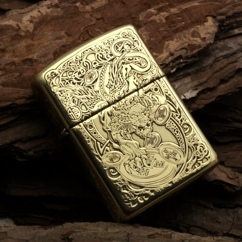 Counter подлинная ㊣zippo/Zhibao Lighter Brash Carving Carving Armor Новая версия новой версии Fortune 168