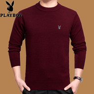 Mới dày tinh khiết cashmere áo len cha mặc thương hiệu áo len cổ tròn màu rắn trung niên áo len nam quần jean nam