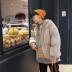 Hồng Kông cặp vợ chồng phong cách bánh mì quần áo nam ngắn áo khoác mùa đông dày áo trùm đầu Hàn Quốc phiên bản mới lỏng bông áo khoác Trang phục Couple
