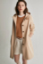 [WFY01005] Jasmine ya công nghệ mới composite vải lót sọc trùm đầu lão hóa dài trench coat áo phao nữ Trench Coat
