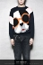 RAYSHOW Lei Xiu Hong Kong phong cách nam xu hướng phim hoạt hình chó jacquard cổ tròn Slim áo len vai áo len nam - Cặp đôi áo len