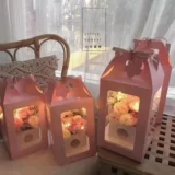 Ручная коробка для библиотека Прозрачная розовая букет цветочная вставка коробка цветочная сумочка детская лодка сумки Qixi Цветочная упаковочная коробка