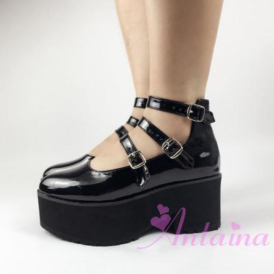 taobao agent 2017 European and American Station's pointed shoe large size shoes custom shoes PUNK Harajuku thick sole zipper loose cake 5270