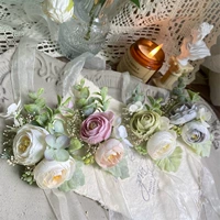 Оригинальное платье подружки невесты для невесты, свежая лента, цветок на запястье, для подружки невесты, тонкое плетение