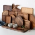 Khay gỗ phong cách Nhật Bản, khay gỗ rắn, khay trà hình chữ nhật, khay trái cây món ăn bằng gỗ Tấm Tấm
