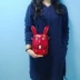Retro da phim hoạt hình điện thoại di động túi nữ vai Messenger thời trang thỏ sinh viên sáng tạo điện thoại di động túi nhỏ ba lô - Túi điện thoại