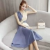 Phụ nữ mới 2019 phiên bản Hàn Quốc của váy không tay màu hoang dã khí chất eo thon thời trang siêu cổ tích Một chiếc váy chữ - váy đầm váy đầm