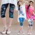 Màu kẹo mùa hè Quốc gia mới Gió bướm In Slim Modal Cotton 7 7 điểm 9 điểm Quần legging nữ - Quần tây thường Quần tây thường