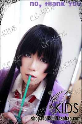 taobao agent [CCKIDS Special] [K-ON!Light Voice Girl] Akiyama i mio black long straight cosplay wig
