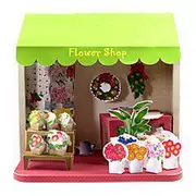 Full 68 Cửa hàng hoa ấm cúng kiểu Nhật Bản mô hình giấy 3D DIY DIY Phong cách Nhật Bản với mô tả giấy