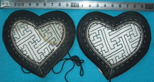 [清代刺绣锁绣耳帽一双 绣万字纹    老刺绣老绣花.]