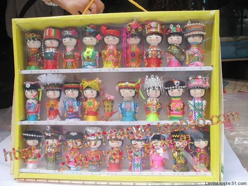 Этническая китайская кукла из провинции Юньнань ручной работы, комплект, 26 шт, подарок на день рождения