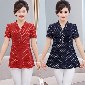 Mẹ ngắn tay t-shirt nữ mùa hè 40-50 tuổi 2018 mới trung niên mùa hè lỏng trung niên của phụ nữ mùa hè ăn mặc