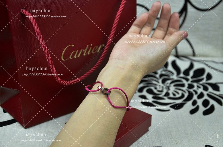Cartier 18k Rose Gold Brown Ceramic Love Bicyclic Red Cartier 18k Rose Gold Brown Ceramic Love Bicyclic Red String Bracelet 4 Diamond B6040100