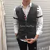 Hàn Quốc Dongdaemun Cardigan vest áo len nam xu hướng giản dị hoang dã màu rắn Slim new vest áo len áo len không tay nam Dệt kim Vest