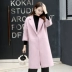Áo khoác len nữ mùa thu và mùa đông 2017 mới của phụ nữ Hàn Quốc Phần dài của phụ nữ Áo len mỏng nhiều màu, nhiều màu - Áo khoác dài