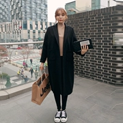 Mùa thu và mùa đông Áo len nữ mới của Hàn Quốc trong phần dài kích thước lớn lỏng lẻo áo len mỏng màu rắn thủy triều - Áo Hàn Quốc