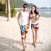 Mùa hè phiên bản Hàn Quốc của quần đi biển thoáng mát chạy nhanh khô đôi mẫu nữ bình thường nam rộng quần rộng kích thước nhà quần năm điểm quần short - Quần bãi biển