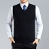 Mùa thu và mùa đông mới trung niên của nam giới cashmere vest V-Cổ kích thước lớn len vest trung niên áo len vest áo len vest nam cao cấp Dệt kim Vest