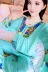 Phụ nữ đồ ngủ mùa xuân và mùa thu dài tay áo bông mỏng đơn giản dịch vụ nhà thiết lập gió quốc gia bông lụa Hàn Quốc bông lụa