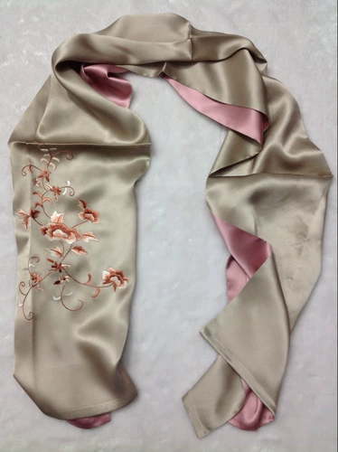 Шелковый шарф ручной работы, накидка, с вышивкой, подарок на день рождения