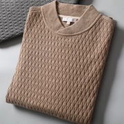 Người đàn ông Ý tinh khiết cashmere sợi jacquard thủ công màu xanh lá cây trái cây cổ áo người đàn ông áo len cashmere áo len daz366