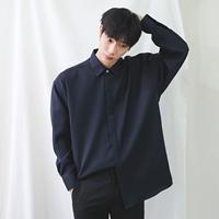 Dongdaemun Quần áo nam Hàn Quốc mua tinh tế nút ẩn hình dạng lỏng màu rắn áo dài tay áo sơ mi dài tay - Áo áo khoác sơ mi