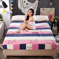 Mùa đông ấm áp flannel bed 笠 san hô lông cừu trải giường Simmons bảo vệ nệm bọc nệm trượt giường đơn mảnh Ga chun Everon