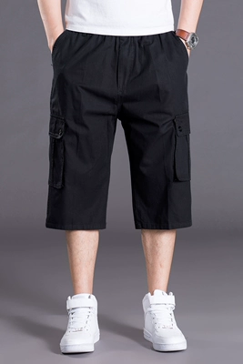 Phần mỏng lỏng quần chất béo bông overalls thường 7 điểm quần cộng với phân bón xl quần quần chất béo quần short nam quần jogger nam Cực lớn